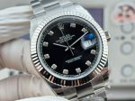 WKD Factory Rolex Datejust 3235 Movement 41mm Diamond Markers Black Oyster Watch